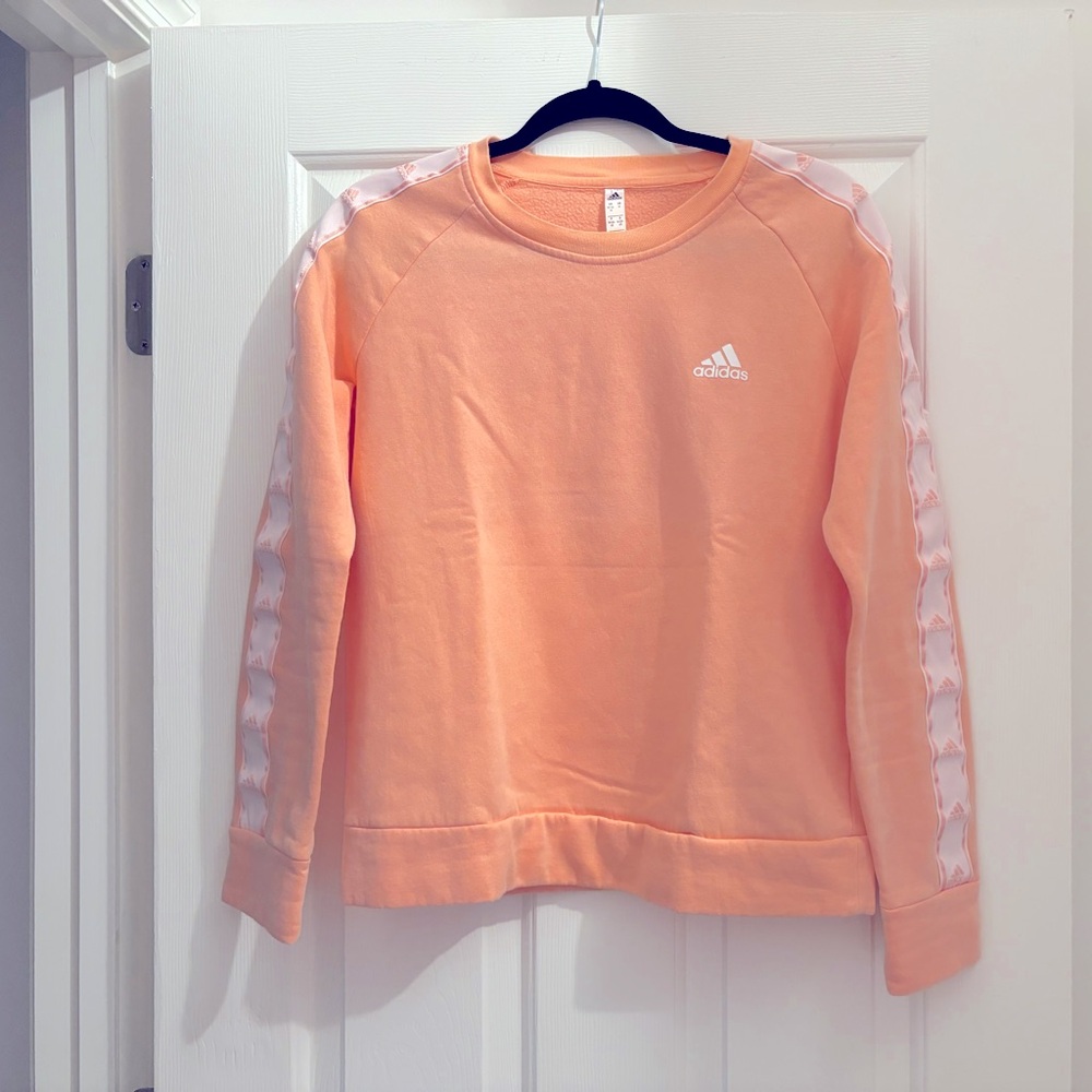 EUC Adidas peach fleece sweatshirt - medium